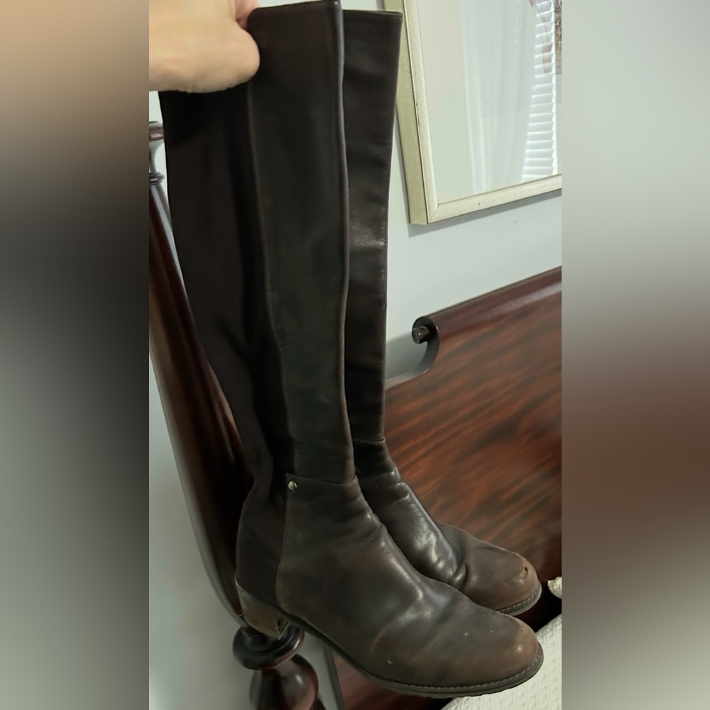 Stuart Weitzman Brown Knee-High Equestrian Leather Boots